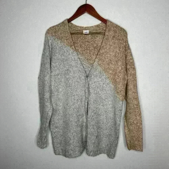 Cabi‎ Tilt Cardigan Sweater Style 3886 Gray Camel Sz Small - Picture 1 of 8